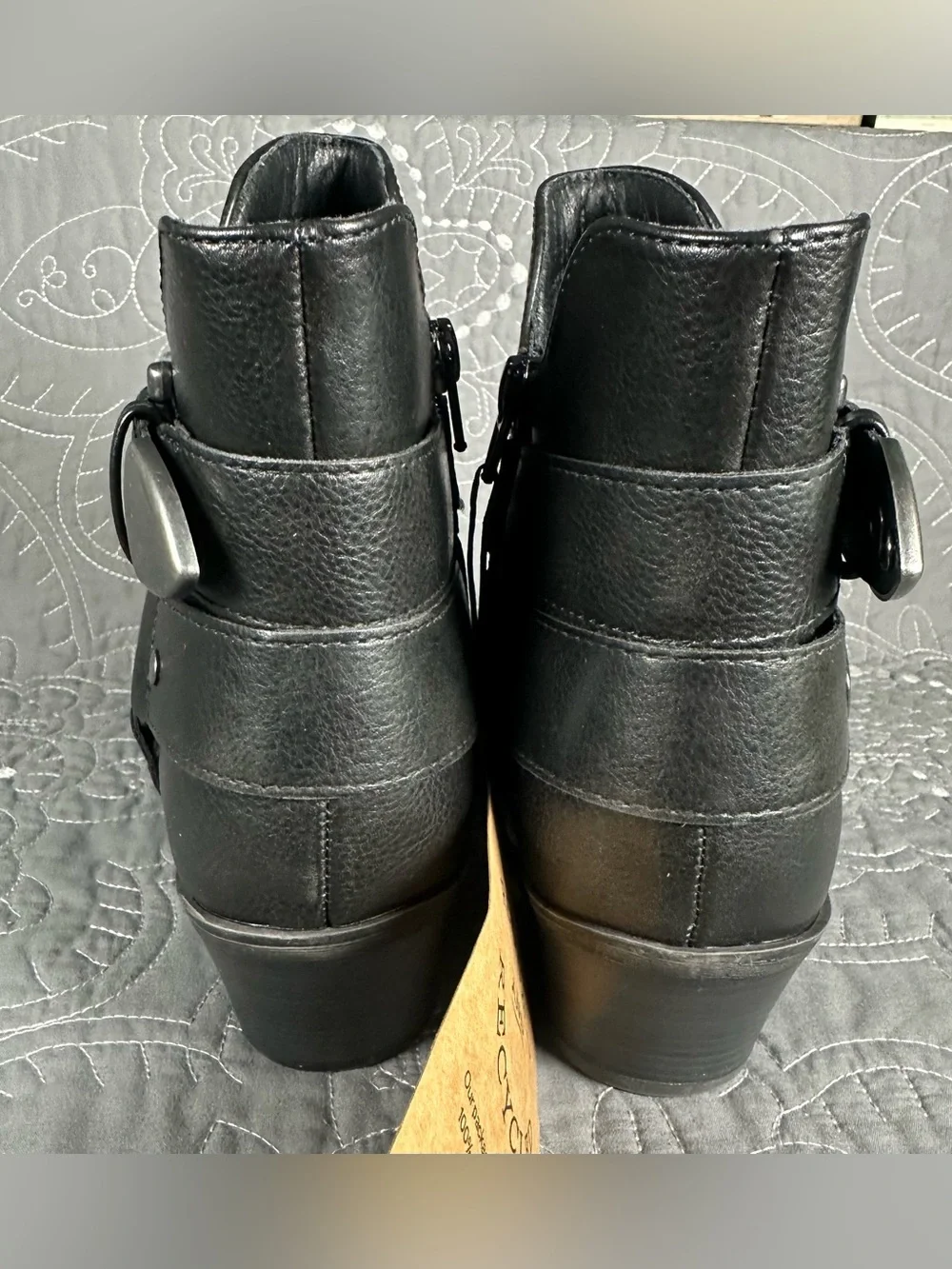 Frye and Co. Women’s Black Bellame Stacked Heel Booties NWT Size 7.5